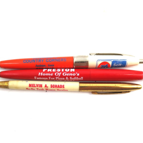 Vintage Pens & Mechanical Pencil Advertising Preston Andrew Dewitt Iowa Ballpoint Pen Estate Sale