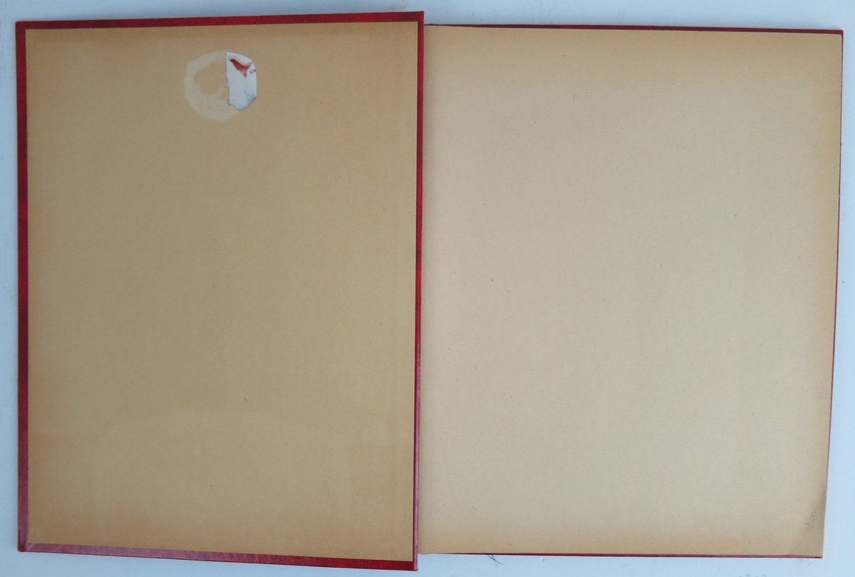 Large Red Vintage Scrap Book Blank Photo Album Hardcover Art Book  Repurposed Journal 1960s 1970s Retro Photo Album Book 