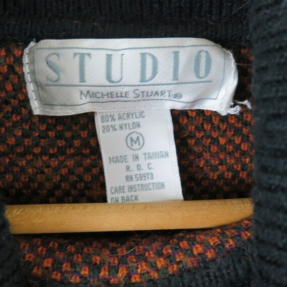 Triangle Pattern Turtleneck Sweater |  Vintage 90… - image 4