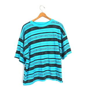 Vintage 80er Gitano Tee Surfer Style Island Tribe All Over Pattern Shirt XL