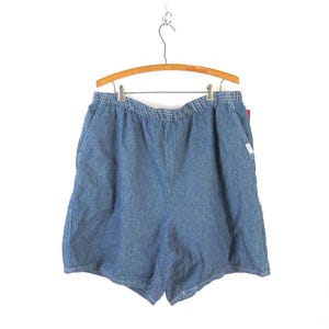 Pin Striped Shorts Vintage 90s High Waist Blue and White Stripe Shorts High Rise CHIC Jean Shorts Women&#39;s Plus Size 24