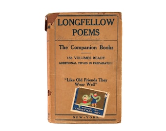 Longfellow Poems The Companion Books Antique Vintage Book Decor