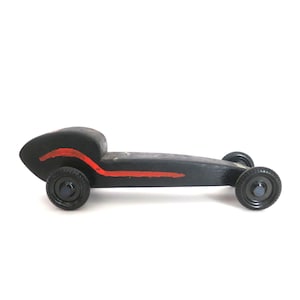 Vintage #12 Pinewood Derby Rennwagen / schwarze Holz Karte