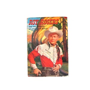 Vintage 1946 Roy Rogers and the Raiders of Sawtooth Ridge Book Vintage 1940s Red Hardcover Book Western Cabin Book Decor