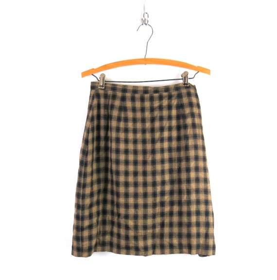 1990s Minimal Pencil Skirt | Vintage 90s Brown Ch… - image 1