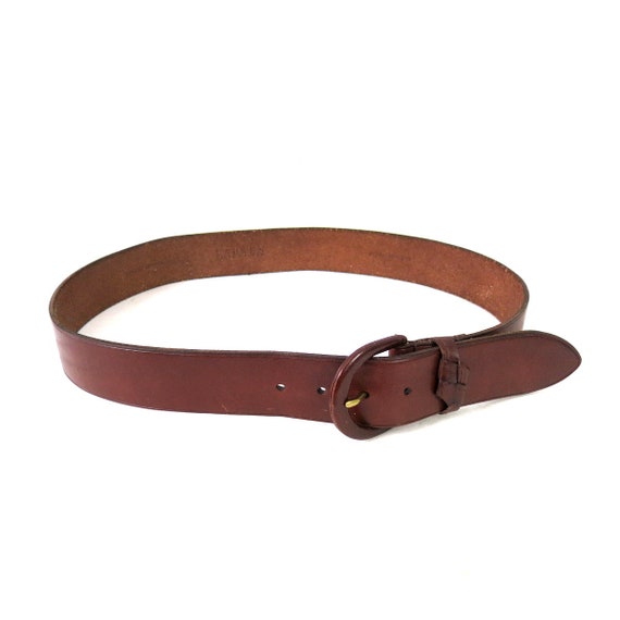 Wide Brown Leather Belt | Minimal 00s Ralph Laure… - image 4