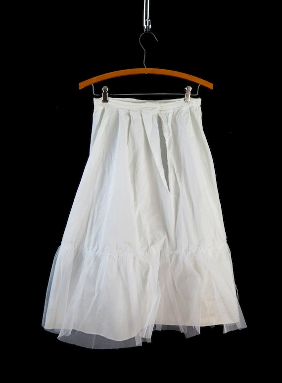 White Petticoat Vintage Tulle Skirt Cotton Slip S… - image 5