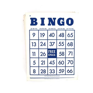 25 cartones de BINGO antiguos