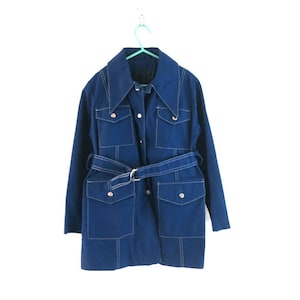 Children&#39;s Vintage Blue Trench Jacket Spring Coat Child&#39;s Size 7
