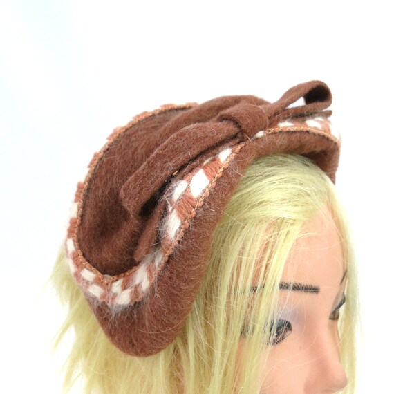 Vintage Headband Hat with Bow Women's Mid Century… - image 2