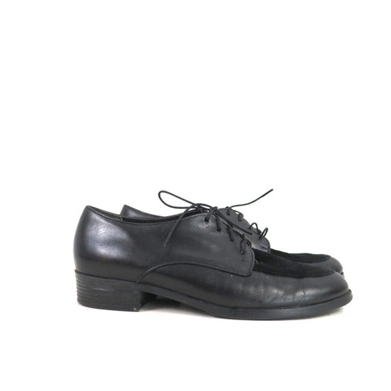 90s Black Leather Oxfords | Vintage 1990s Preppy … - image 2