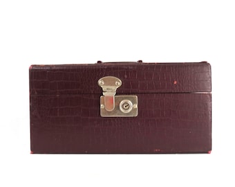 Vintage 8 Track Case Travel Train Case Small Carry On Luggage Hard Shell Box