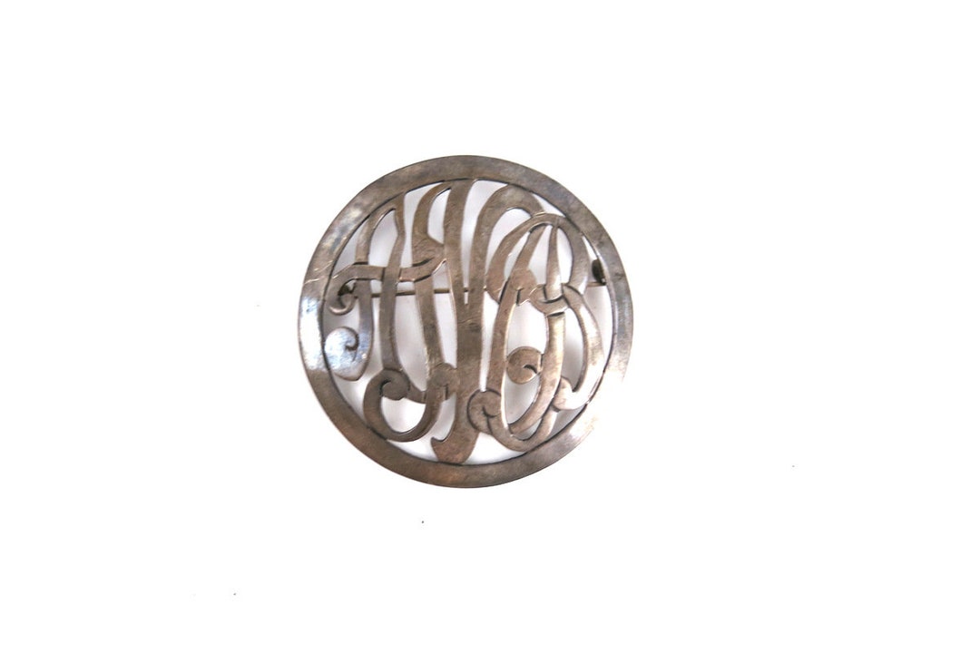 Vintage Mexican Sterling Silver Monogram Brooch - JMC Initial Pin - Etsy