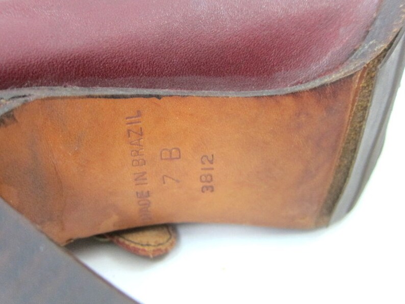 70s Mahogany Brown Leather Boots Tall Red Brown Wooden Heel Cowgirl Boots BOHO Riding Boots COWGIRL Vintage Boots Womens Size 7