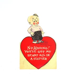 Vintage Saint-Valentin chevalet du milieu du siècle carte de vœux « Sans blague, vous avez mon coeur tout en un clin d'oeil »