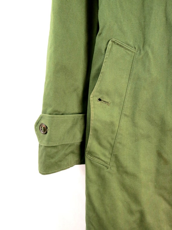 Green Army Trench Coat Military Issue Overcoat wi… - image 6