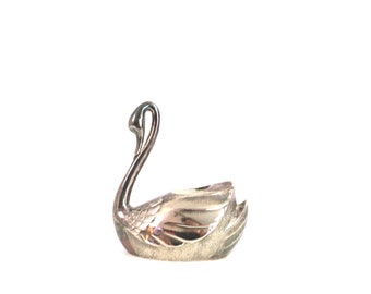 vintage Silver Swan Bird Candle Holder