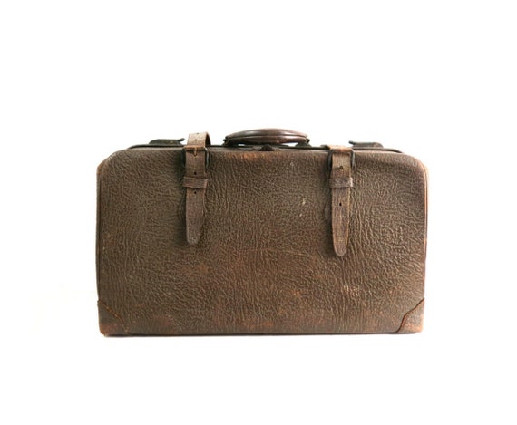 1920s-1930s Vintage Dresner Gladstone Leather Suitcas… - Gem