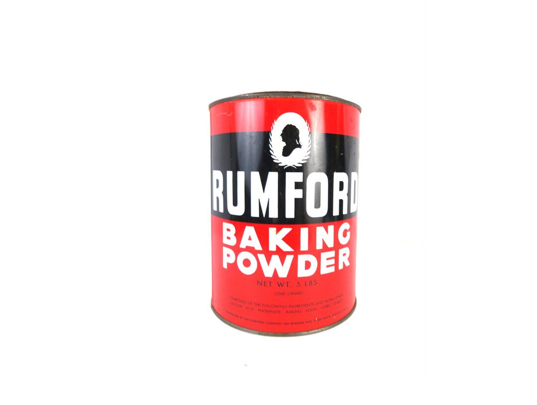 Rumford Baking Powder Tin Can Canister W Biscuits Recipe 5 Lbs Pound 7