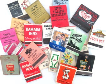 10 Vintage Matchbooks Collection: 1970s-80s Advertising Matches (10 Random)
