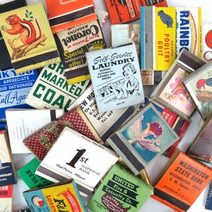 10 RANDOM Vintage Matchbooks Retro Matchbook Collection 1970s 1980s Advertising Wedding Bar Decor Mystery Vintage Books of Matches