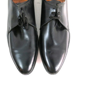 Vintage Florsheim Black Leather Oxfords: Men&#39;s 1960s Lace Up Shoes, Size 15 AAA