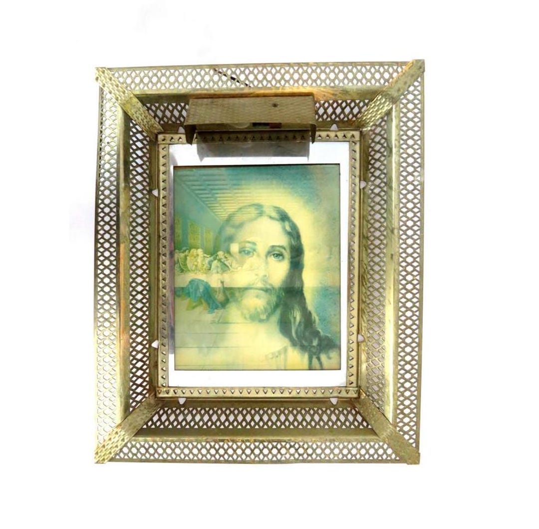 VINTAGE Jesus & the Last Supper 3D Lenticular Hologram Picture in an ...