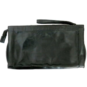 Cartera de mano vintage de cuero negro / Cartera de mano moderna tipo sobre