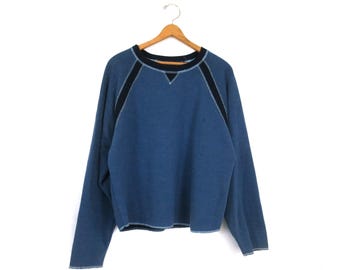 Catalina Sweatshirt Blue Vintage 00s Sweatshirt Short Sleeve Women's Size Large