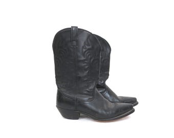 Black Leather Vamp Laredo Boots | Vintage Western COWGIRL Boots | Women's Size 9