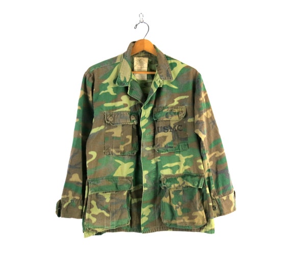 Vintage Army CAMO USMC Stamped Shirt Jacket Unite… - image 1