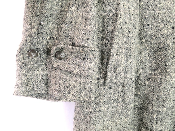Vintage Speckled Gray Wool Overcoat | Long Trench… - image 3