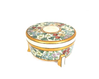 Vintage Amerikaanse Snuisterijdoos met Satsuma-bloemmotief