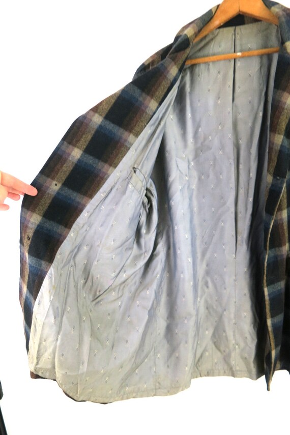 Wool Western Yoke Coat Vintage Blazer Jacket Brown & … Gem