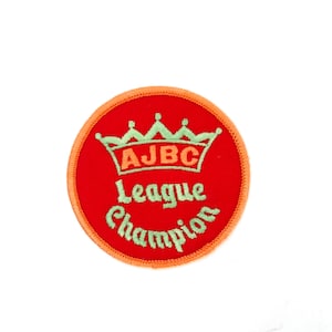Vintage 70s fabric BOWLING Patch Retro 1970s Bowling Sports League AJBC Award