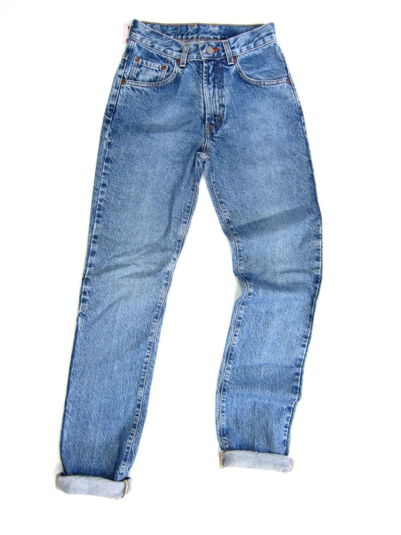 90s LUCKY Brand High Waist Blue Jeans Worn in Denim Straight | Etsy