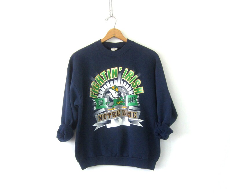 navy blue college sweatshirt