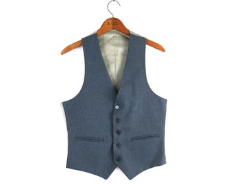 Gray Button Down Suit Vest | Men's Vintage Vest | Gender Neutral Vest | Size 37 R