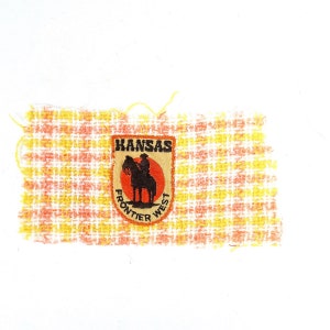 Vintage Kansas Frontier West State sew on Patch - Embroidered Cowboy Horse Patch