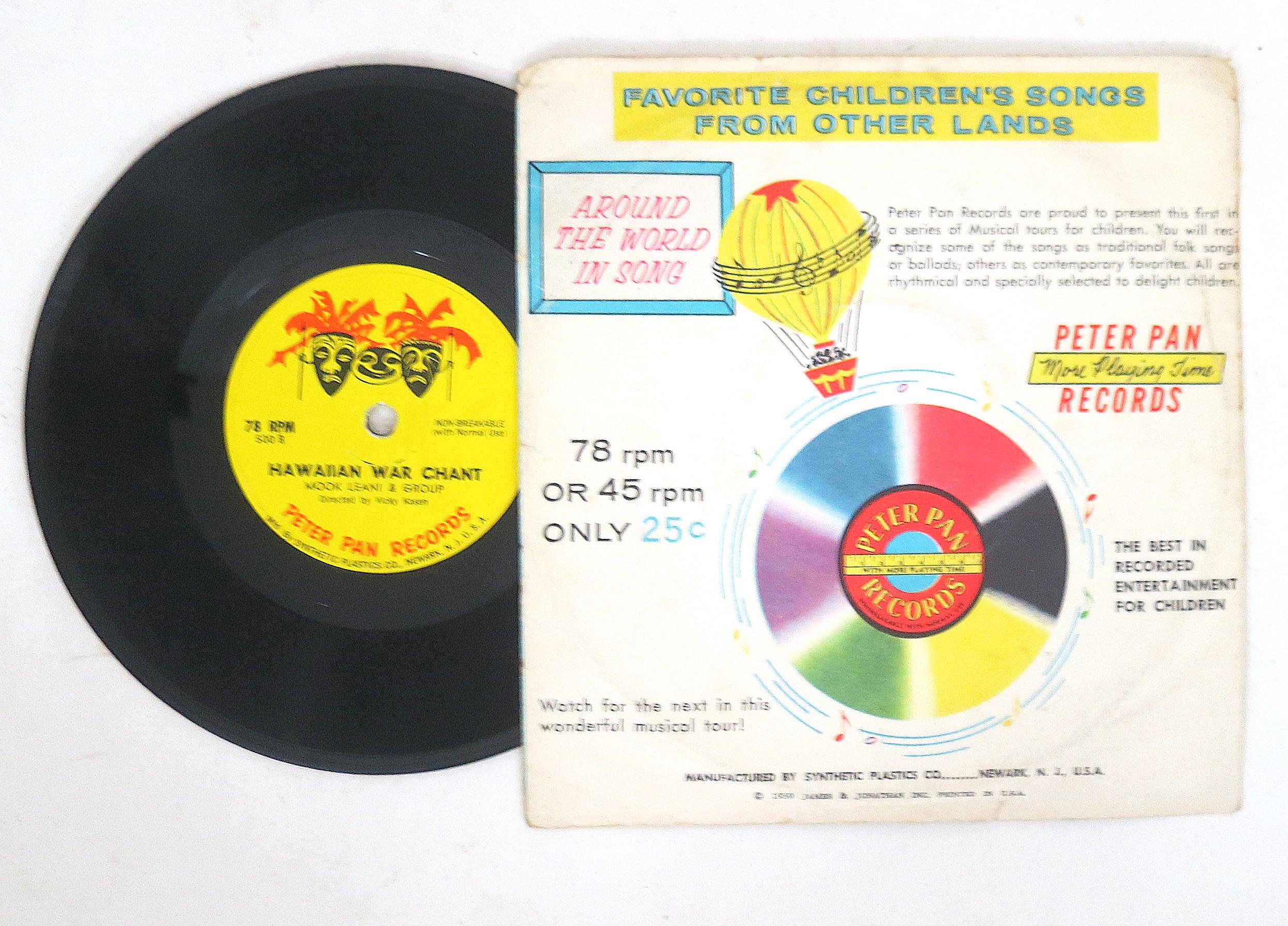 Vintage Hawaii 78 RPM Record - Aloha Hawaiian War Chant, 1959