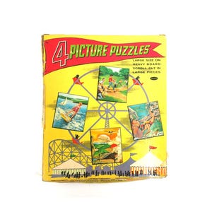4 Vintage Puzzles / 1957 Vintage Children&#39;s Puzzles Estate Sale