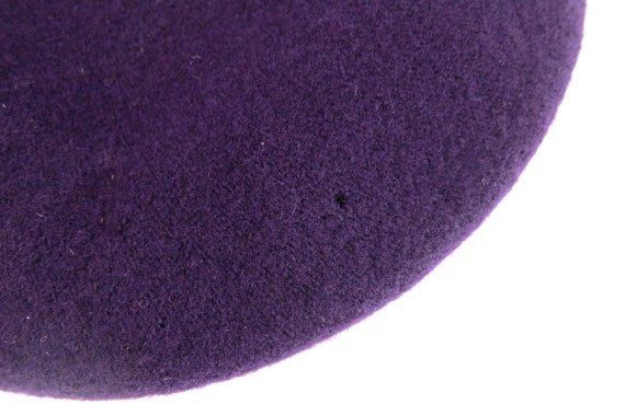 Purple Wool Beret Modern Circle Wool Hat 80s Pari… - image 3