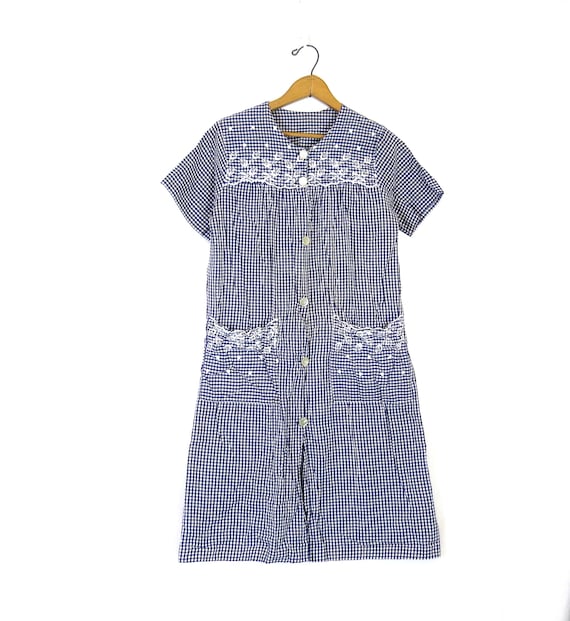 embroidered house dress Crown & Ivy Women's Short Sleeve Embroidered House Dress