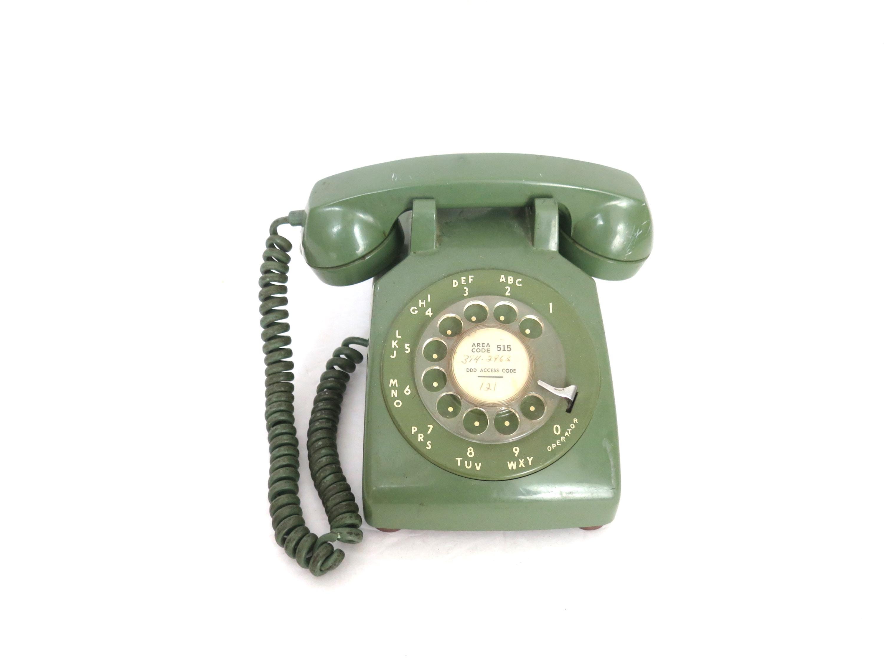 Green Rotary Dial Desk Phone Office Telephone Vintage ITT Dial