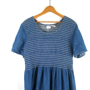 Blue Jean Market Dress | Long Denim Skirt Dress | 90s Garden Dress / Women&#39;s Size 12