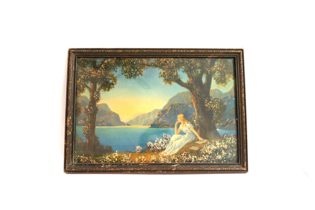 Antique Framed Art Nouveau Robert Atkinson Fox Maxfield Parrish 1920's