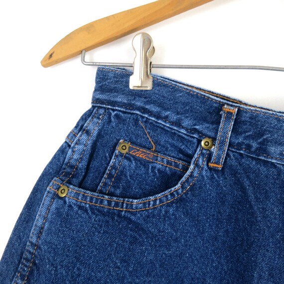 High Waist Jean Shorts Vintage 90s Dark Blue Deni… - image 3