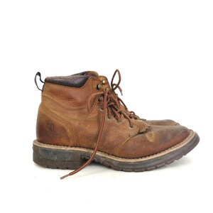 Vintage Brown Leather ROCKY Western Ankle Boots - Men display picture 1