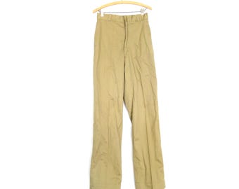 1960s US Army Military Cotton Twill Khaki Work Pants | Vintage