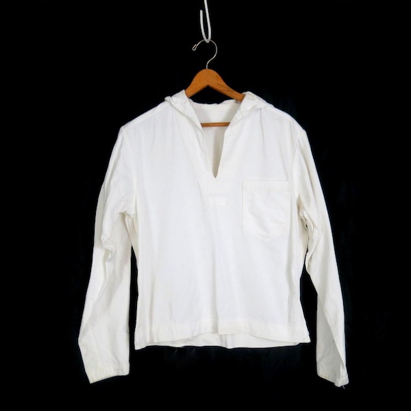 Authentic US Navy Shirt Vintage White Cotton US Sailor Uniform Shirt